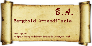 Berghold Artemíszia névjegykártya